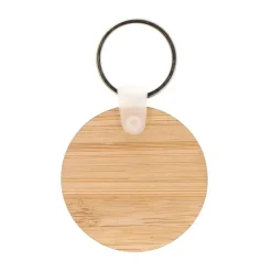 Gift Campaign Portachiavi rotondo in bambù personalizzabile Ø45mm> Portachiavi In Legno