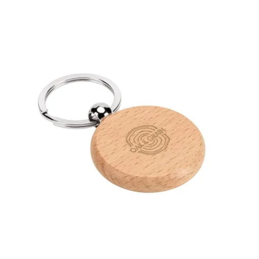 Gift Campaign Portachiavi rotondo in legno di faggio con anello in metallo> Portachiavi In Legno