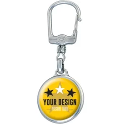 Gift Campaign Portachiavi rotondo in metallo personalizzabile in doming su i 2 lati> Portachiavi In Metallo
