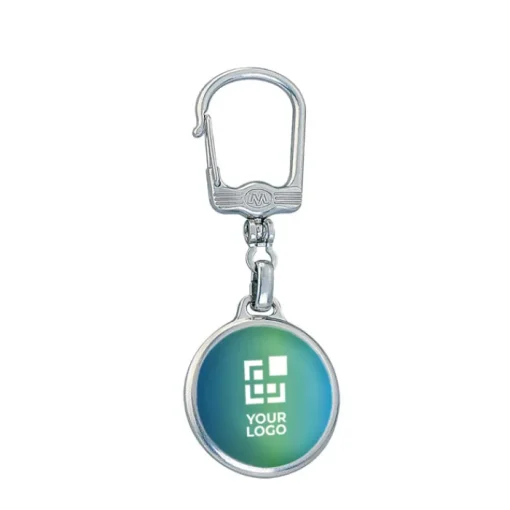 Gift Campaign Portachiavi rotondo in metallo personalizzabile in doming su i 2 lati> Portachiavi In Metallo