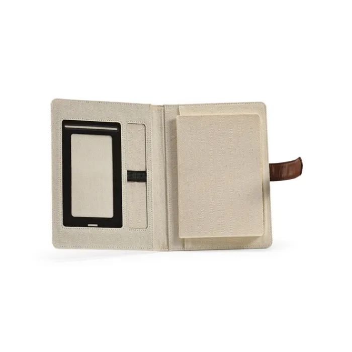 Gift Campaign Portadocumenti A5 in cotone riciclato con chiusura a scatto in PU> Portadocumenti Personalizzati