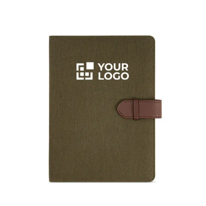 Gift Campaign Portadocumenti A5 in cotone riciclato con chiusura a scatto in PU> Portadocumenti Personalizzati