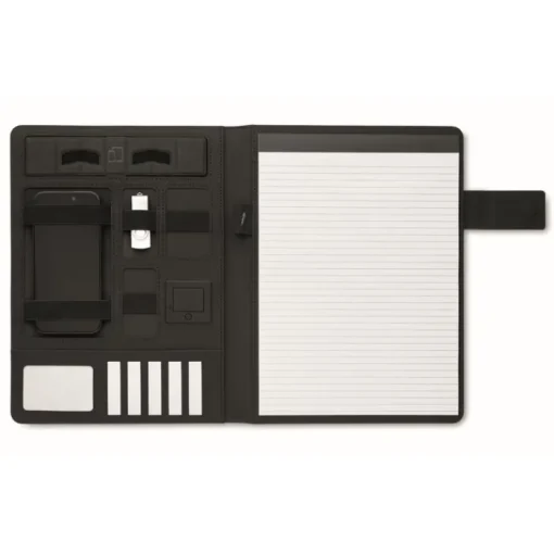 Gift Campaign Portadocumenti A4 in pelle e lino con powerbank e caricatore wireless> Portadocumenti Personalizzati