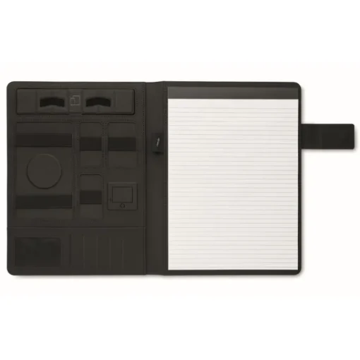 Gift Campaign Portadocumenti A4 in pelle e lino con powerbank e caricatore wireless> Portadocumenti Personalizzati