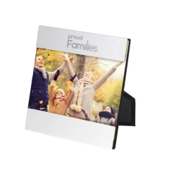 Gift Campaign Portafoto orizzontale con logo in alluminio da scrivania Alu> Gadget Per L'Ufficio