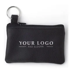Gift Campaign Portamonete in pelle con zip e portachiavi personalizzabile> Portafogli