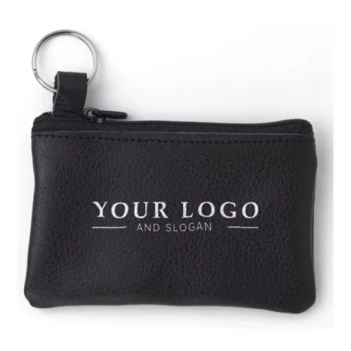 Gift Campaign Portamonete in pelle con zip e portachiavi personalizzabile> Portafogli