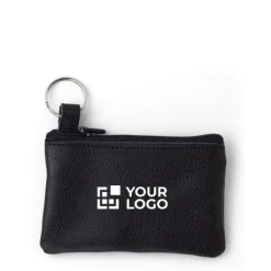 Gift Campaign Portamonete in pelle con zip e portachiavi personalizzabile></noscript> Portafogli