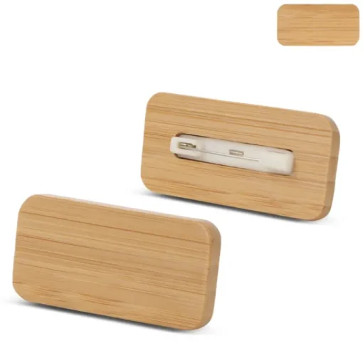 Gift Campaign Portanome da scrivania promozionale in bambù con spilla a ago Bamboo> Spille