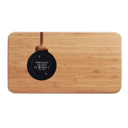 Gift Campaign Portaoggetti da tavolo in bambù con caricatore wireless da 5W Tidy> Caricabatterie|Gadget Per L'Ufficio