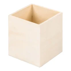 Gift Campaign Portapenne con logo in pannello di legno a forma di cubo Wood> Gadget Per L'Ufficio|Portapenne