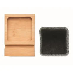 Gift Campaign Portapenne in feltro RPET con base in bambù e supporto per cellulare></noscript> Gadget Per L'Ufficio|Portapenne