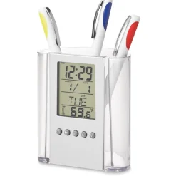 Gift Campaign Portapenne personalizzato con calendario, ora e temperatura Curve> Portapenne