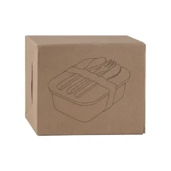 Gift Campaign Portavivande con logo coperchio e posate in bambú 700 ml Eco Glass> Porta Pranzo|Gadget Per L'Ufficio