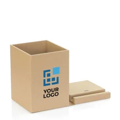 Gift Campaign Portpenne da scrivania con ricarica wireless e USB Cardboard></noscript> Portapenne