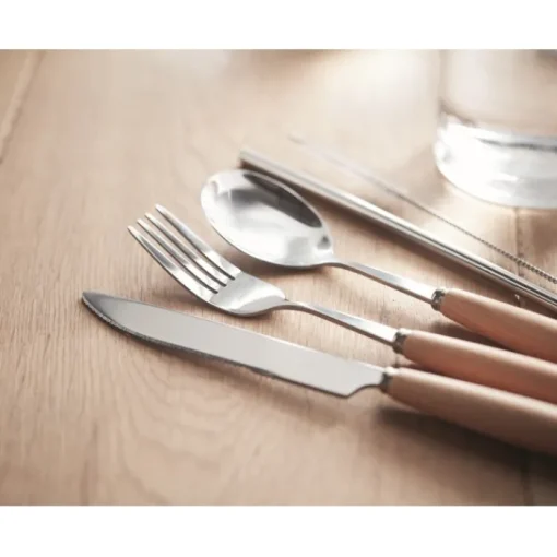 Gift Campaign Posate personalizzate in acciaio con manico in legno e cannuccia Inox Wood> Altri Utensili Da Cucina
