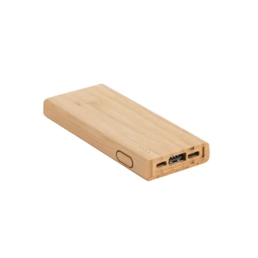 Gift Campaign Power bank con logo aziendale da 5.000 mAh in legno di bambú Natura> Power Bank Personalizzati