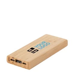 Gift Campaign Power bank con logo aziendale da 5.000 mAh in legno di bambú Natura></noscript> Power Bank Personalizzati