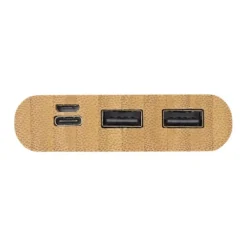 Gift Campaign Power bank da 10.000 mAh in bambù con 4 indicatori LED e 4 porte USB></noscript> Power Bank Personalizzati