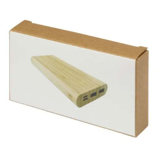 Gift Campaign Power bank da 10.000 mAh in bambù con 4 indicatori LED e 4 porte USB> Power Bank Personalizzati