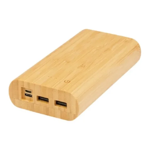 Gift Campaign Power bank da 20.000 mAh in bambù con 4 indicatori LED e 4 porte USB> Power Bank Personalizzati