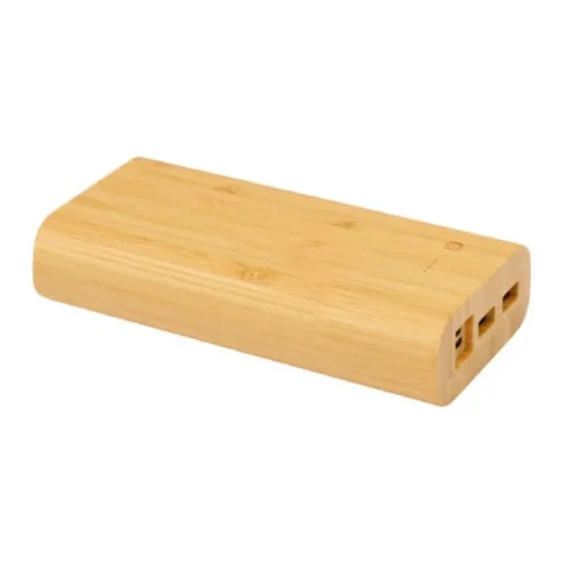 Gift Campaign Power bank da 20.000 mAh in bambù con 4 indicatori LED e 4 porte USB> Power Bank Personalizzati