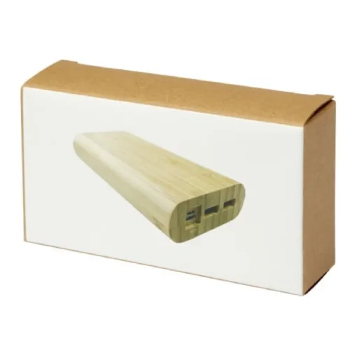 Gift Campaign Power bank da 20.000 mAh in bambù con 4 indicatori LED e 4 porte USB> Power Bank Personalizzati