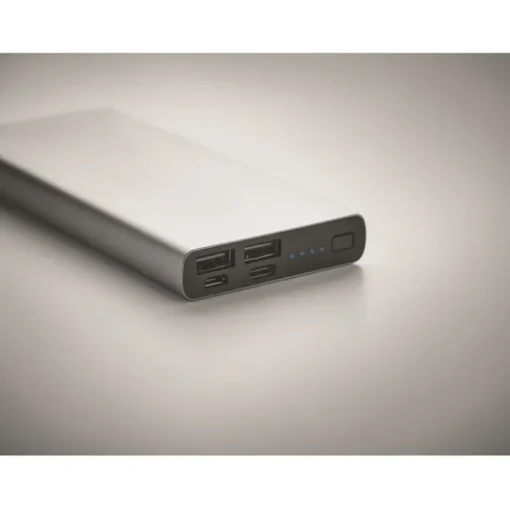 Gift Campaign Power bank da 10.000 mAh indicatore luminoso con logo Duo> Power Bank Personalizzati