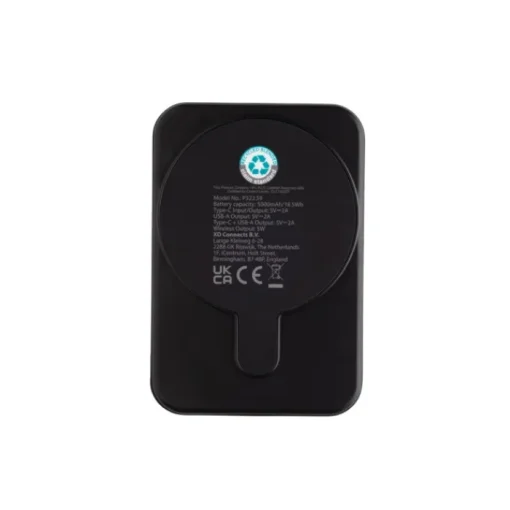 Gift Campaign Power bank wireless magnetica in plastica riciclata 5.000 mAh> Power Bank Personalizzati