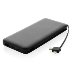 Gift Campaign Powerbank cavetto doppio connettore in plastica RCS da 10.000mAh> Power Bank Personalizzati