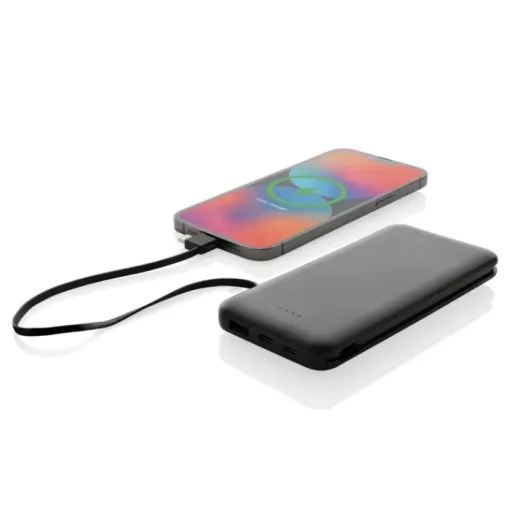 Gift Campaign Powerbank cavetto doppio connettore in plastica RCS da 10.000mAh> Power Bank Personalizzati