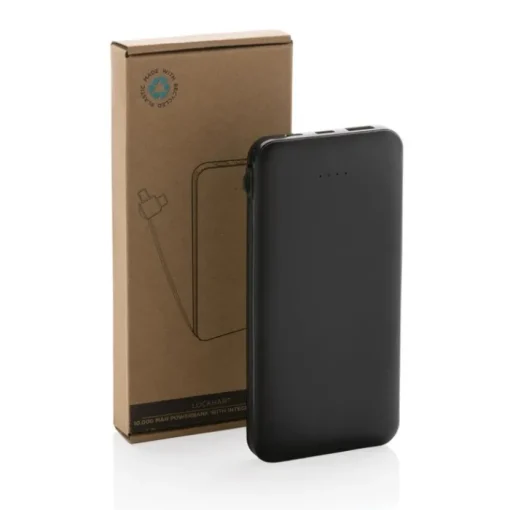 Gift Campaign Powerbank cavetto doppio connettore in plastica RCS da 10.000mAh> Power Bank Personalizzati