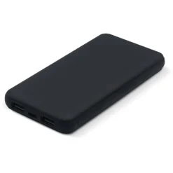 Gift Campaign Powerbank con finitura gommata, porta USB-A e porta tipo C da 8000mAh> Power Bank Personalizzati