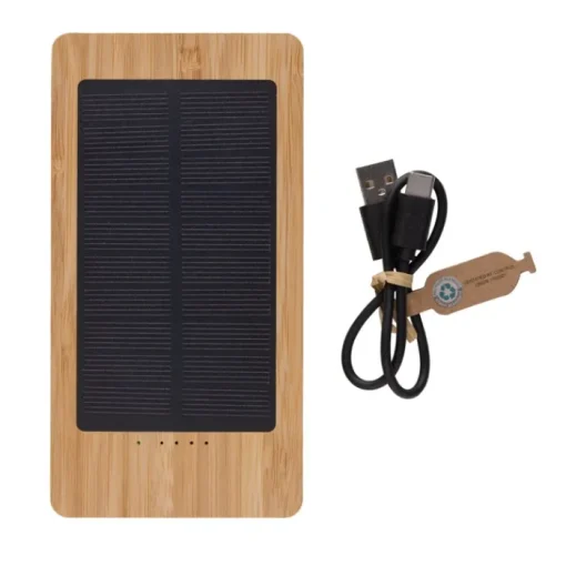 Gift Campaign Powerbank con pannelli solari in bambù FSC® da 10.000 mAh> Power Bank Personalizzati
