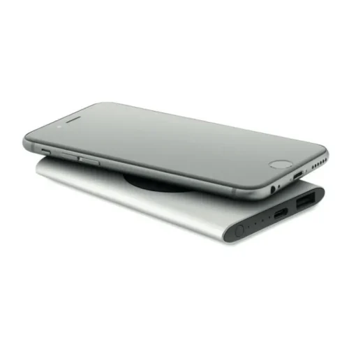 Gift Campaign Powerbank da 5.000 mAh alluminio riciclato con ricarica wireless 15W> Power Bank Personalizzati