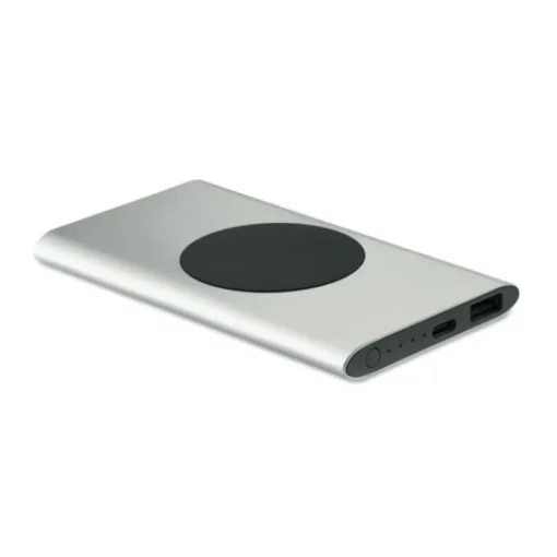 Gift Campaign Powerbank da 5.000 mAh alluminio riciclato con ricarica wireless 15W> Power Bank Personalizzati