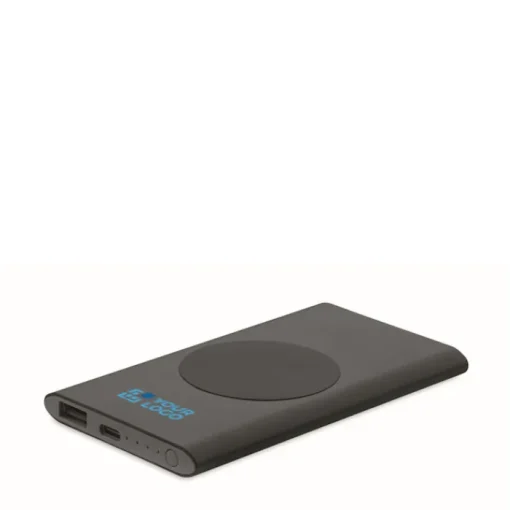Gift Campaign Powerbank da 5.000 mAh alluminio riciclato con ricarica wireless 15W> Power Bank Personalizzati