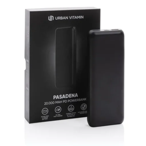 Gift Campaign Powerbank della Urban Vitamin da 20.000 mAh a ricarica rapida Pasadena> Power Bank Personalizzati