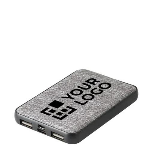 Gift Campaign Powerbank ecologica ed elegante da 5.000mAh personalizzata Fabric RPET> Power Bank Personalizzati