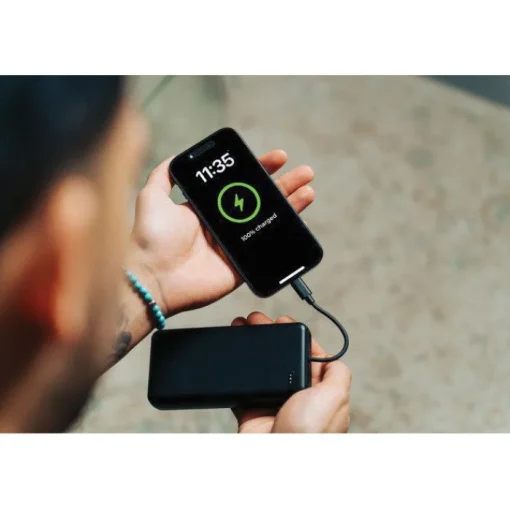 Gift Campaign Powerbank ecologico per due dispositivi con indicatore di carica 20W> Power Bank Personalizzati