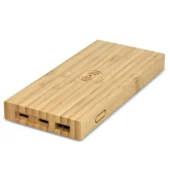 Gift Campaign Powerbank in bambù con tre porte diverse 8.000 mAh> Power Bank Personalizzati