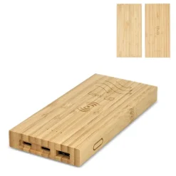 Gift Campaign Powerbank in bambù con tre porte diverse 8.000 mAh></noscript> Power Bank Personalizzati
