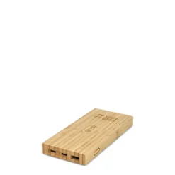 Gift Campaign Powerbank in bambù con tre porte diverse 8.000 mAh></noscript> Power Bank Personalizzati