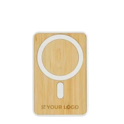 Gift Campaign Powerbank magnetico in bambù con ricarica wireless 5.000 mAh></noscript> Power Bank Personalizzati