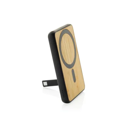 Gift Campaign Powerbank magnetico in bambù con ricarica wireless 5.000 mAh> Power Bank Personalizzati