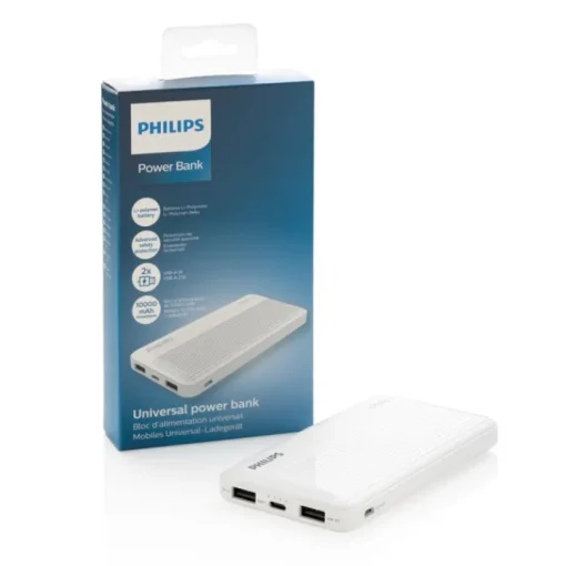Gift Campaign Powerbank personalizzati da 10.000 mAh con doppia uscita USB Philips> Power Bank Personalizzati