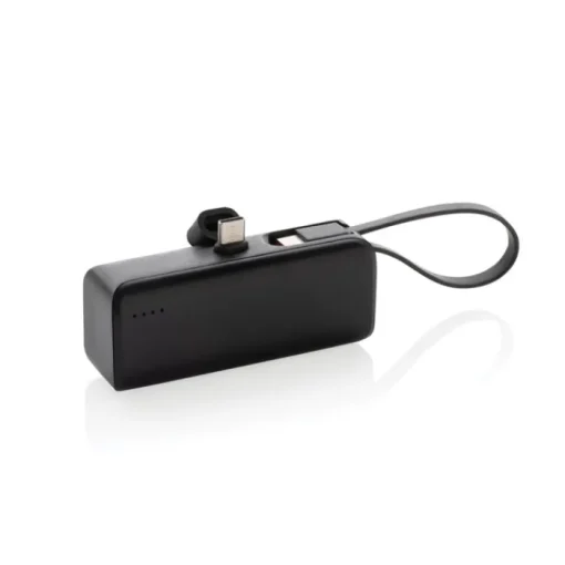 Gift Campaign Powerbank portatile in plastica riciclata con laccetto da 3.000 mAh> Power Bank Personalizzati