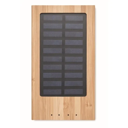 Gift Campaign Powerbank promozionale con pannello solare da 4.000 mAh Solar Bamboo> Power Bank Personalizzati