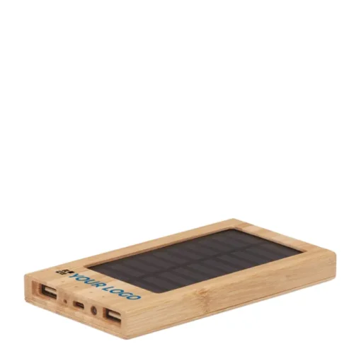 Gift Campaign Powerbank promozionale con pannello solare da 4.000 mAh Solar Bamboo> Power Bank Personalizzati