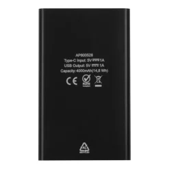 Gift Campaign Powerbank realizzato in alluminio riciclato da 4.000 mAh e 5W> Power Bank Personalizzati
